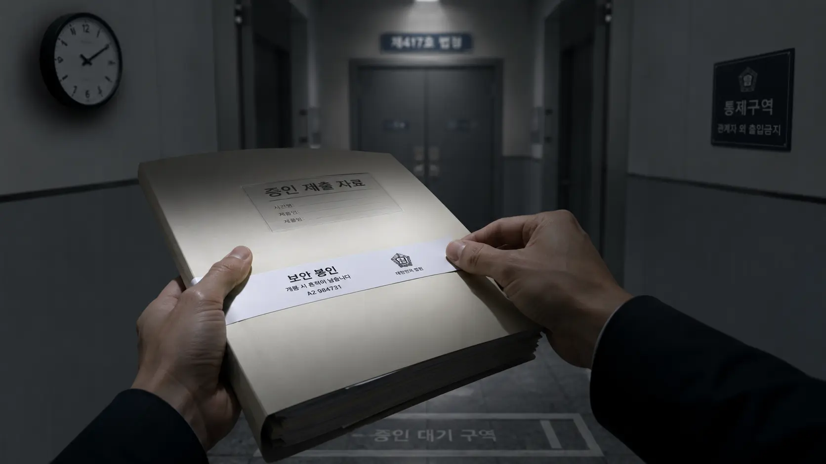 참고인 진술서 작성전 선제 봉인의 중요성을 묘사하는 이미지